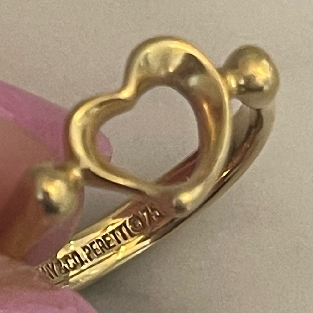TIFFANY&Co. Open heart Ring K18 yellow gold #5(US Size)